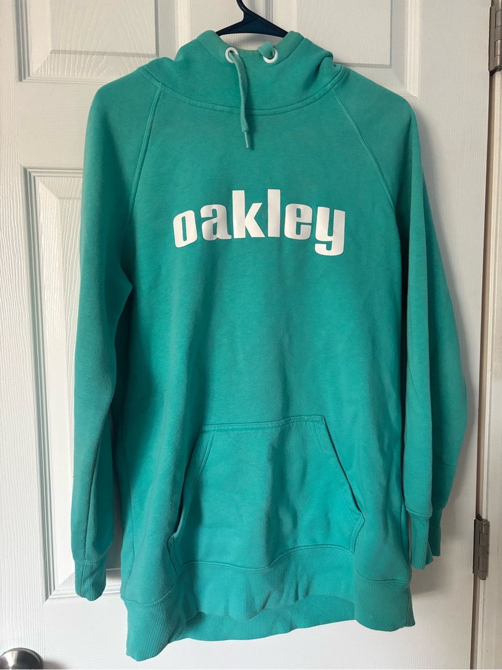 Oakley Turquoise Pullover Hoodie with White Logo
